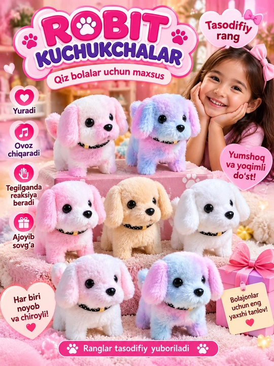 Интерактивная игрушка, робот «Умный щенок и кролик», ходит и гавкает - 