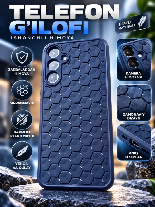 Samsung uchun Hexagon dizaynli himoyalovchi telefon g‘ilofi - 