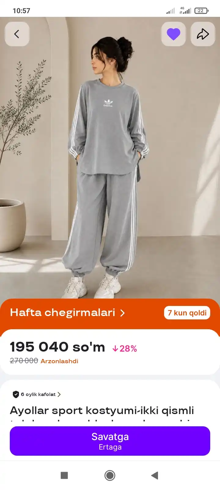 Ayollar sport kostyumi-ikki qismli to'plam: keng bluzka va keng shim