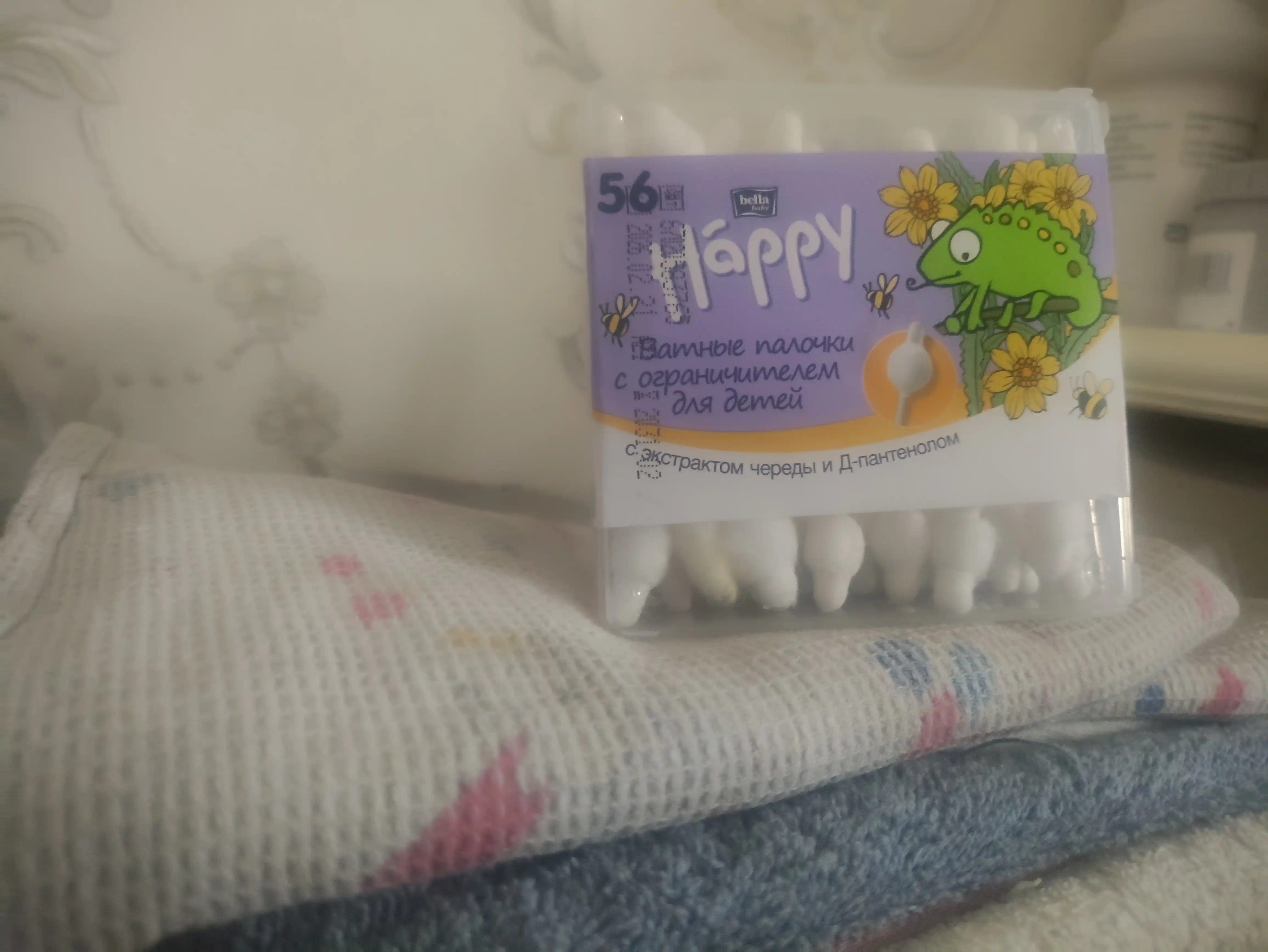 Ватные палочки для детей Bella Baby Happy, с экстрактом череды и Д-пантенолом, 56 шт