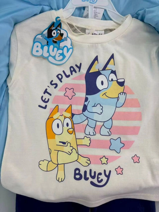Детский комплект Bluey — жилет с капюшоном, кофта с длинным рукавом и брюки,2–4 года