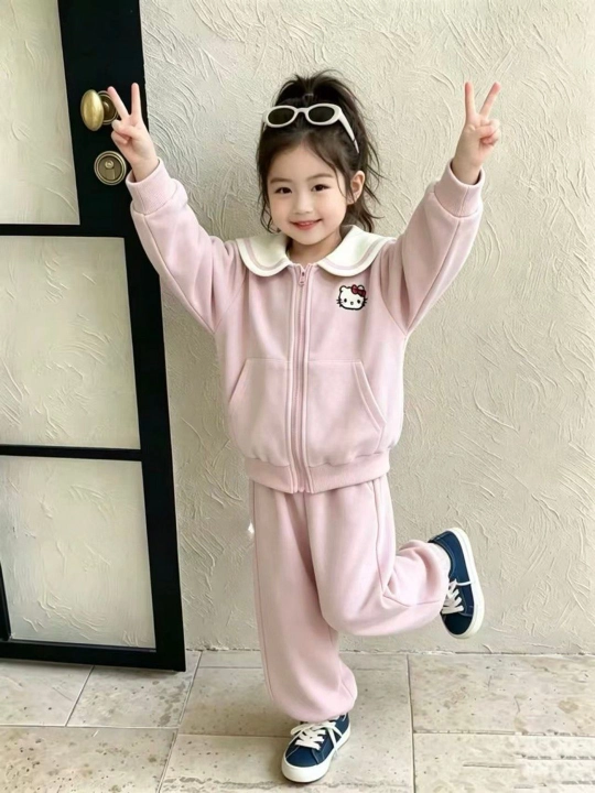 Спортивный костюм Hello Kitty для девочек — кофта на молнии и брюки, 2–6 лет