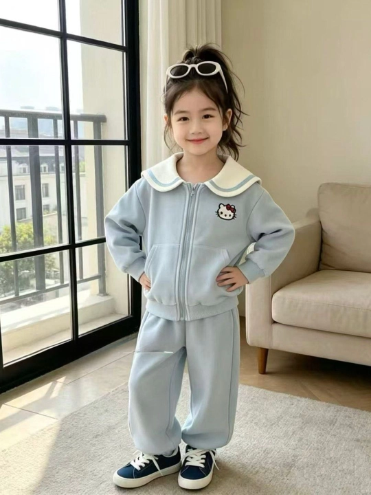 Спортивный костюм Hello Kitty для девочек — кофта на молнии и брюки, 2–6 лет