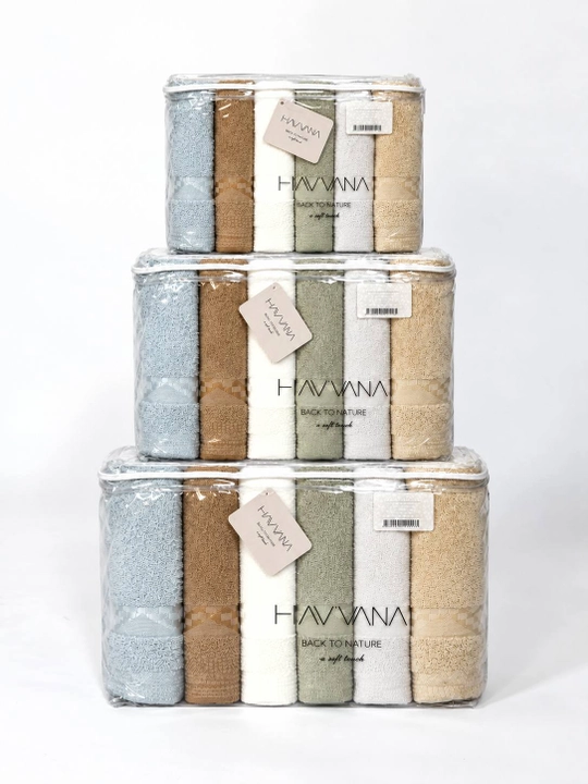 HAVVANA 18 donalik sochiqlar to‘plami, 100% paxta