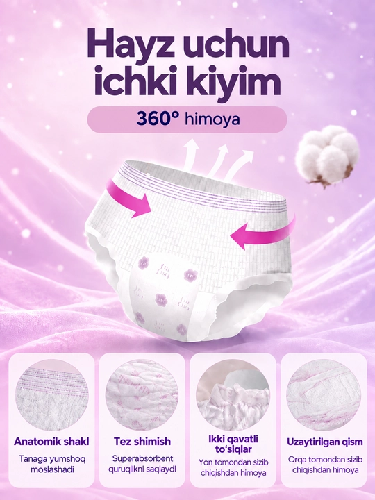 Hayz trusi, bir martalik, tug‘ruqdan keyingi, prokladka