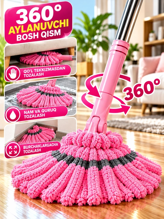 Mikrofiber pol shvabrasi 360° aylanuvchi - 