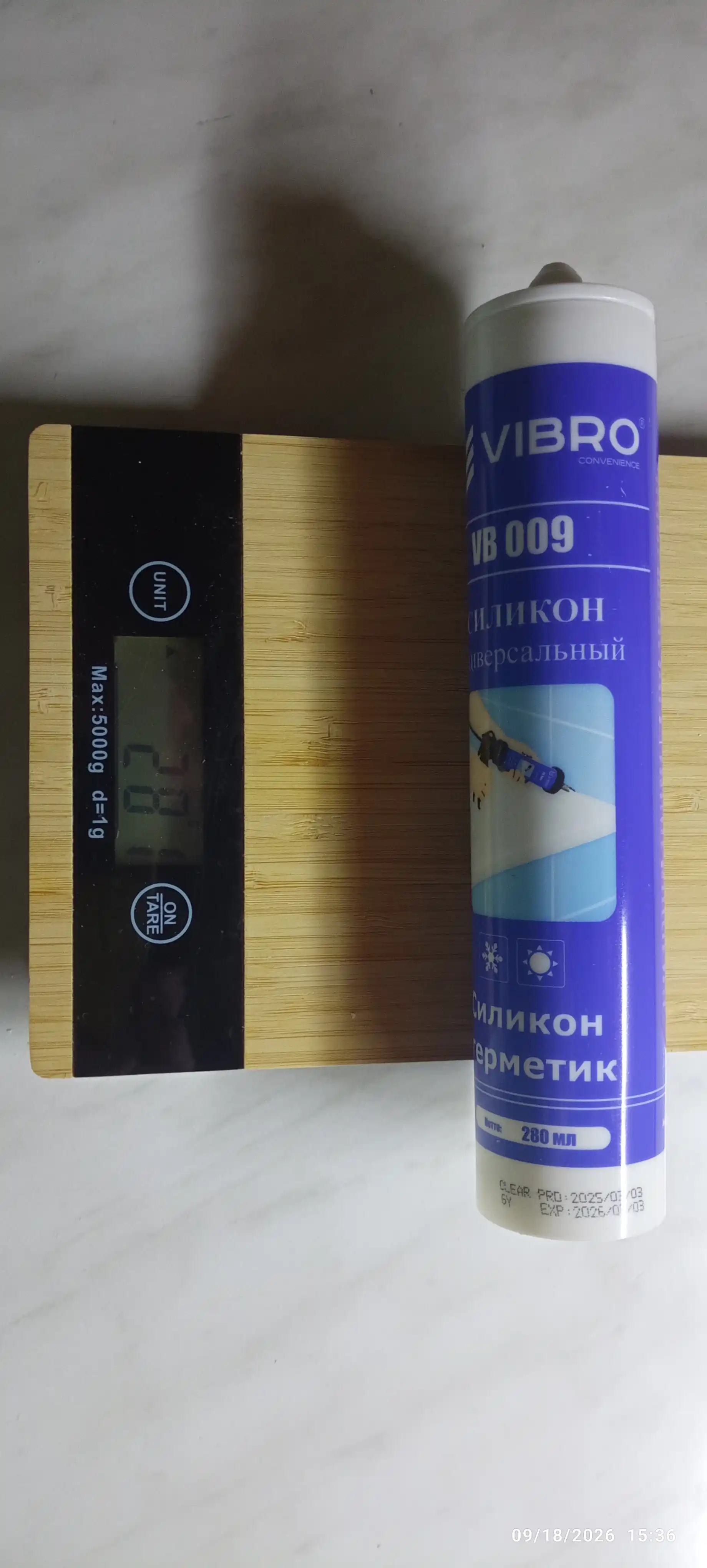 VIBRO VB 009 – universal qora silikon germetik (280 g)