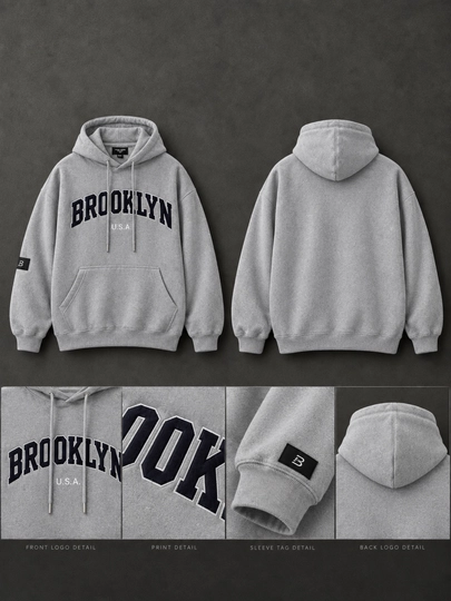 Оверсайз худи, Мужское худи, Худи с капюшоном, Худи Brooklyn
