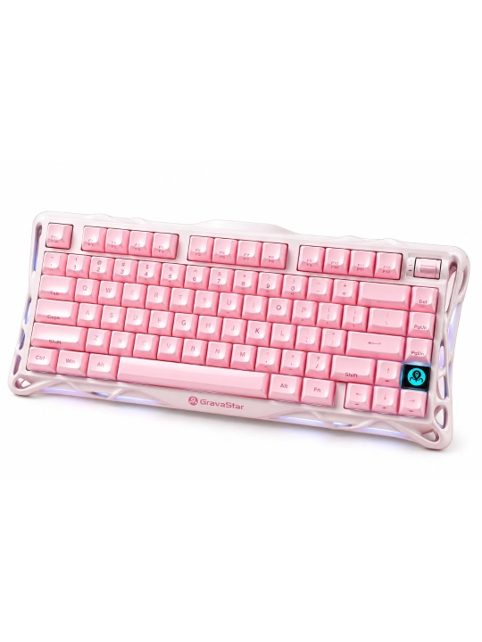Mexanik klaviatura Gravastar Mercury K1 Sakura Pink, 75%, 8000 mA·soat, RGB