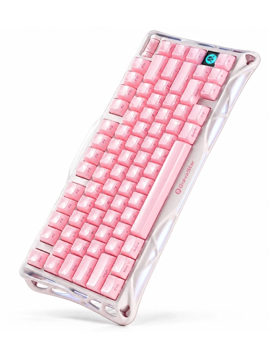 Mexanik klaviatura Gravastar Mercury K1 Sakura Pink, 75%, 8000 mA·soat, RGB