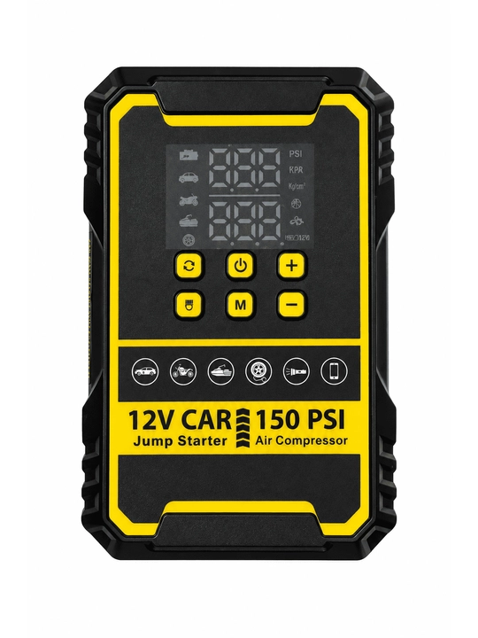 Kompressorli Jump Starter avtomobil ishga tushirish qurilmasi, Power Bank