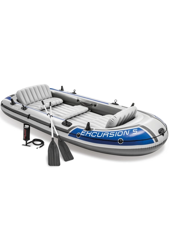Intex 68325 Надувная лодка "Excursion 5" 366х168х43см, алюминевые вёсла 137см, насос 68614 - 