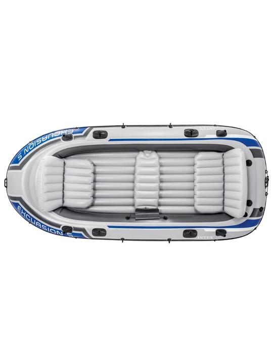 Intex 68325 "Excursion 5" shishiriladigan qayig‘i 366x168x43 sm, alyuminiy eshkaklar 137 sm, nasos 68614