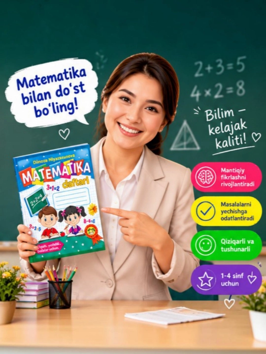 1–4-sinflar uchun matematika daftari. Bichimi A4, 64 varaq - 