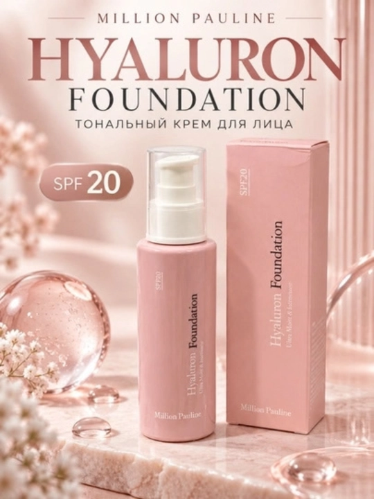 Gialuron kislotasi va spf 20 bilan yuz uchun namlantiruvchi tonal krem, tabiiy qoplama