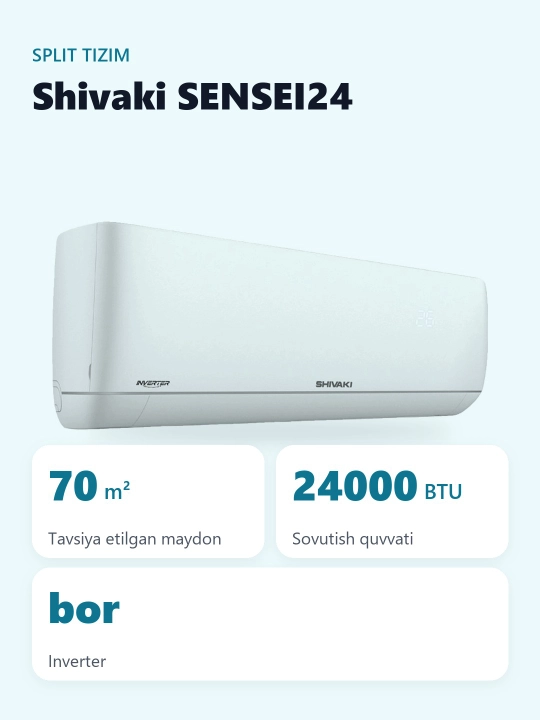 Konditsioner SHIVAKI SENSEI 24 INVERTER