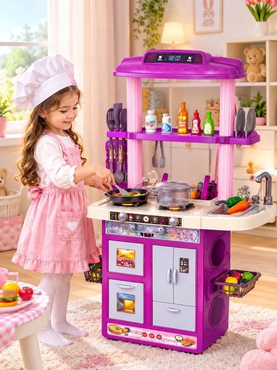Детская кухня, игрушки для кухни, набор юного повара, набор посуды - 