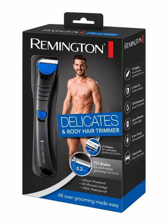 Remington BHT250 Delicates erkaklar uchun tana trimmeri, suv o‘tkazmaydigan