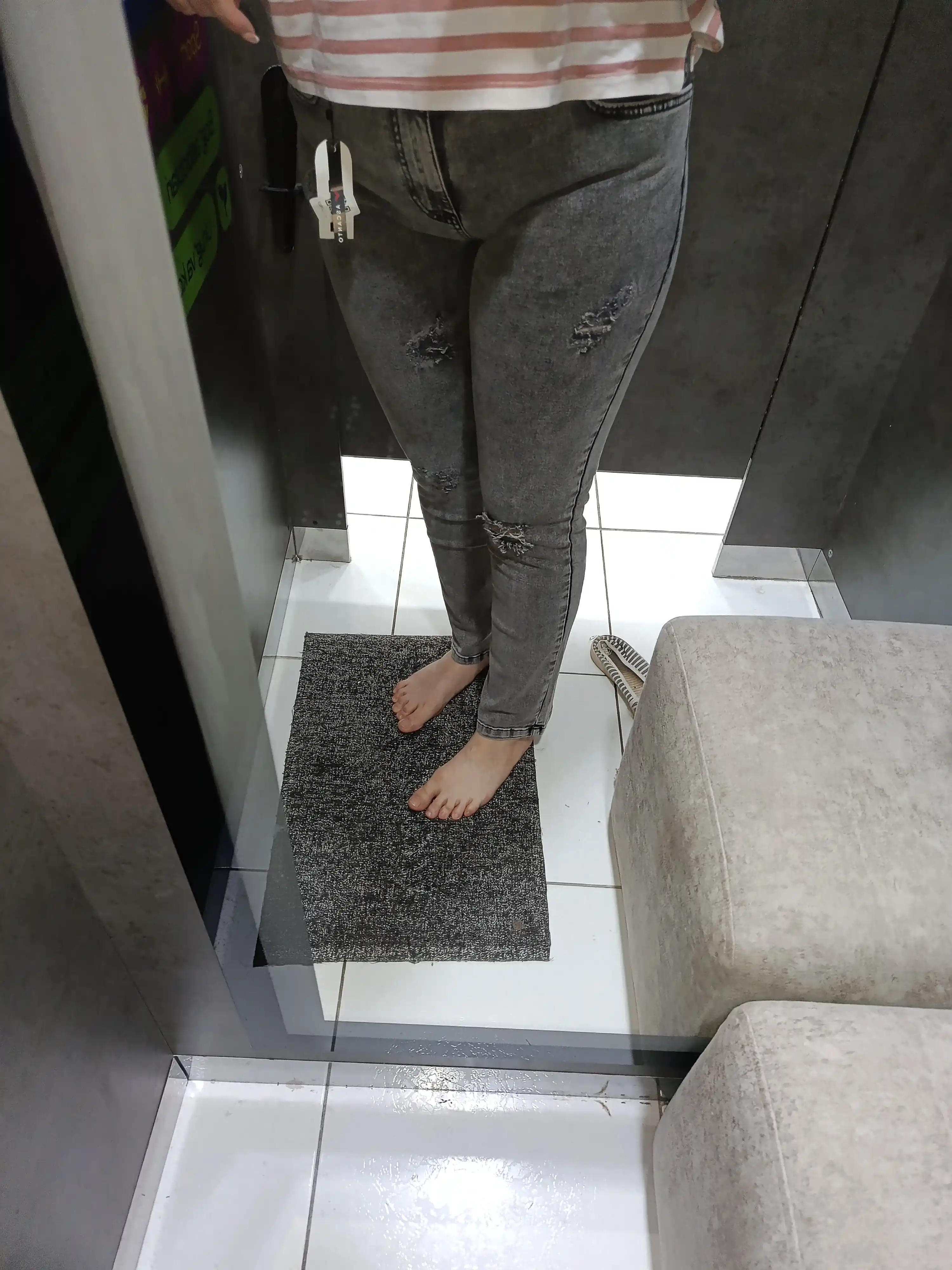Джинсы Denim прямого кроя на высокой посадке стрейч