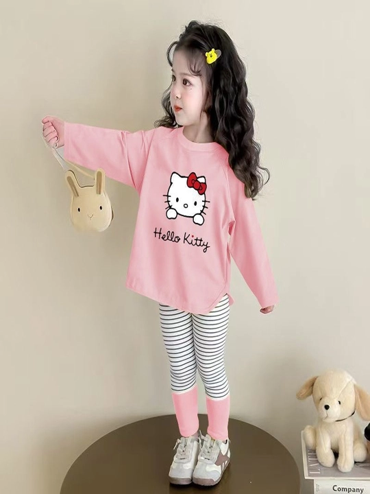 Осенняя одежда для девочек с принтом Hello Kitty
