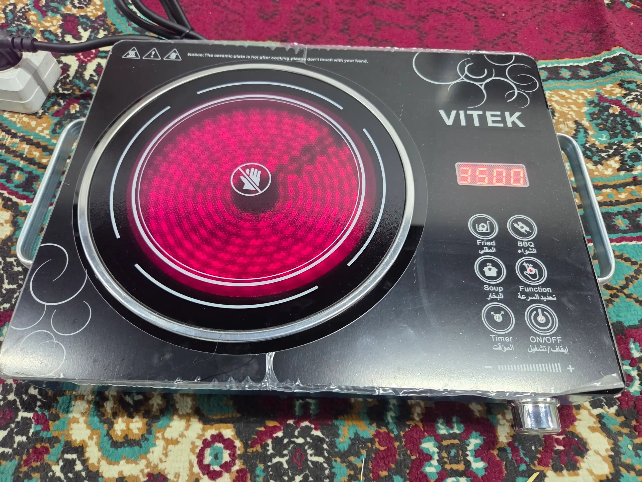 Индукционная плита VITEK, сенсорная, 3500 Вт, 4 режима, для дома и дачи