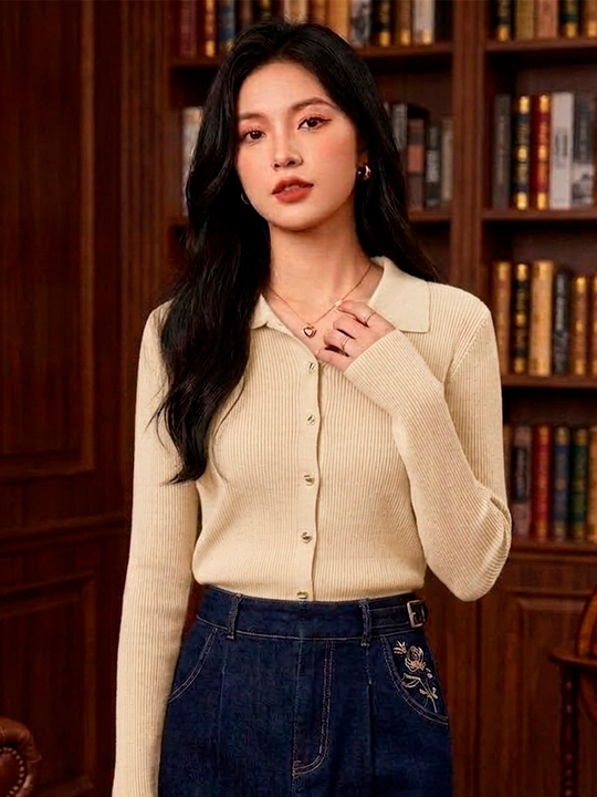 Kardigan ayollar uchun, tugmali sviter, jemper kuz va bahorga, slim fit S-L