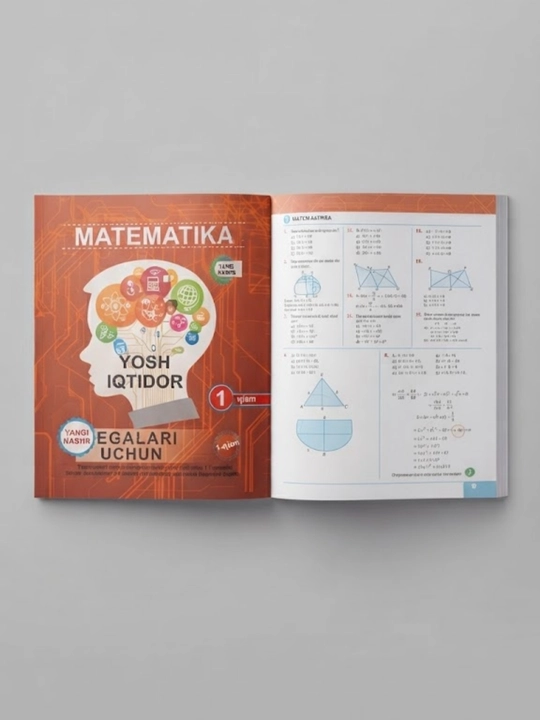 Bolalar uchun o‘quv qo‘llanma, alifbe, matematika va yozuv daftari - 