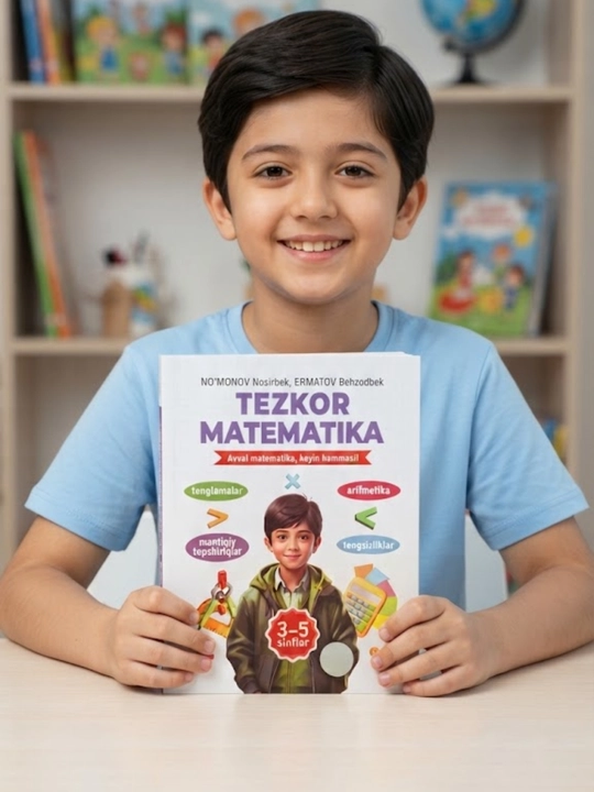 Bolalar uchun o‘quv qo‘llanma, alifbe, matematika va yozuv daftari - 