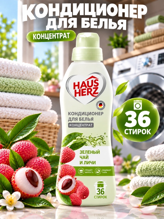 Кондиционер для белья, мягкость, защита, приятный аромат, Haus herz - 