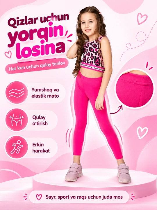 Qizlar uchun, bolalar leggingslari - 