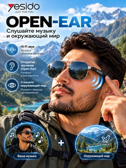 YESIDO 1044 aqlli ko‘zoynak — uslub, qulaylik va Open-Ear ovoz