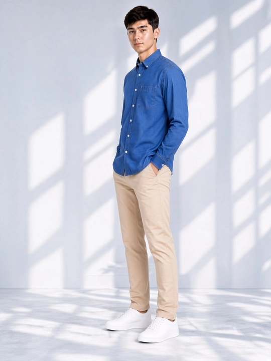 Рубашка джинсовая Fashion синий C25