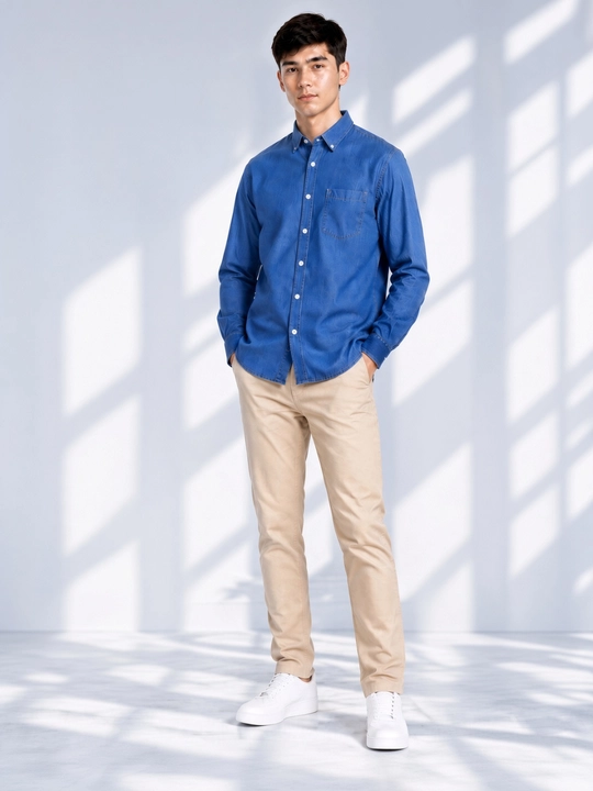 Рубашка джинсовая Fashion синий C25