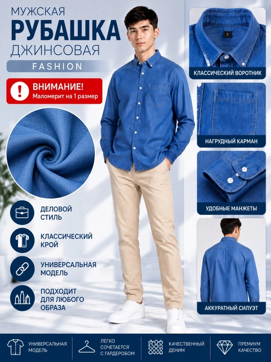 Fashion ko‘k C25 jinsi ko‘ylagi - 