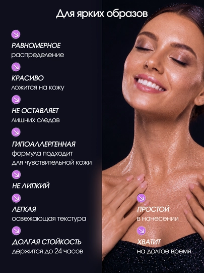 Профессиональный глиттер для лица, тела и волос