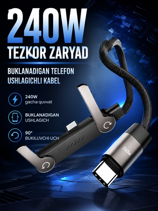 Кабель быстрой тел зарядки, зарядчик 220W