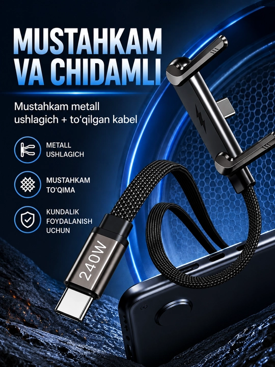 Кабель быстрой тел зарядки, зарядчик 220W