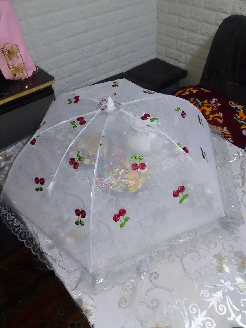 Защитный пищевой купол от насекомых, складной сетчатный колпак. Размер. 80см