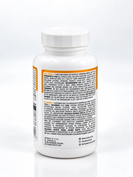 OstroVit Omega 3 1000 mg, 30 ta softgel, omega-3, baliq yog‘i