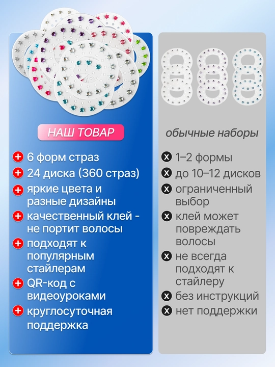 Стайлер для волос со стразами подарок девочке