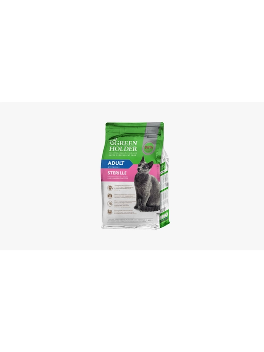 Корм для стерилизованных кошек и кастрированных котов Green Holder ADULT STERILE