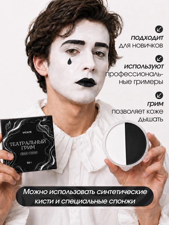 Грим театральный профессиональный для лица и тела, подарок VICATE