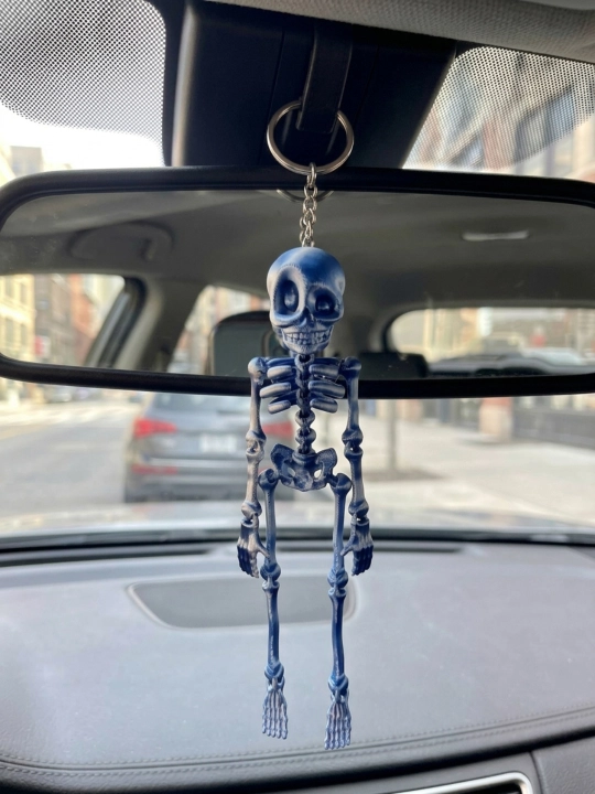 Harakatlanuvchi brelok, mashinaga osiladigan skelet, mumiya, astronavt, mushuk skeleti