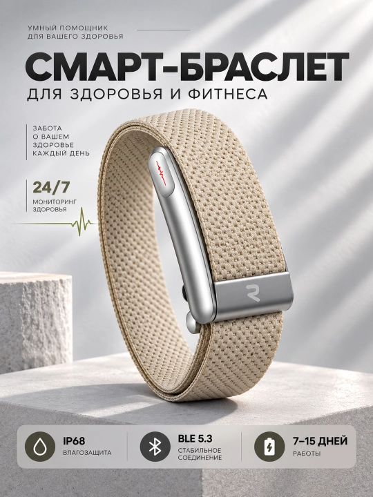 Aqlli bilaguzuk Smart Bracelet, fitnes va sog‘liq monitoringi, Bluetooth 5.3, IP68 - 