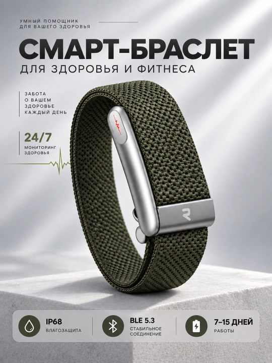 Aqlli bilaguzuk Smart Bracelet, fitnes va sog‘liq monitoringi, Bluetooth 5.3, IP68 - 