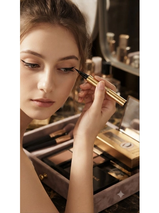 Водостойкая подводка-лайнер для глаз KUYAGE Pretty Glamorous Eyes, черная - 