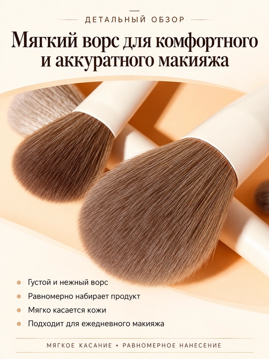 Набор профессиональных кистей для макияжа, с розовыми наконечниками – мягкие волокна