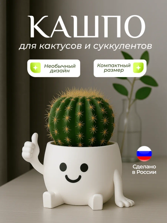 Горшок для цветов кактусов и суккулентов - 