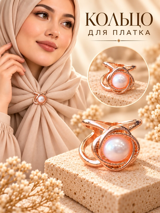 Кольцо для платка, аксессуар для хиджаба и шарфа, декоративный зажим для платка - 