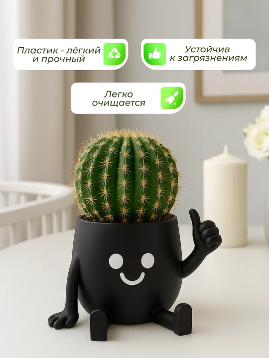 Горшок для цветов кактусов и суккулентов - 